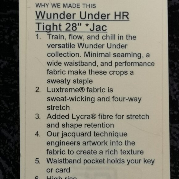 NWT LULULEMON VRTJ Black Blue Jacquard Wunder Under HR Soft 28" Pants Tight 10 - Picture 6 of 6